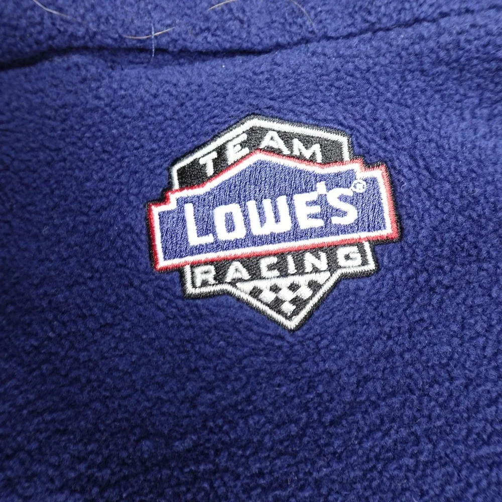 Jimmie Johnson Sweater Mens L Blue NASCAR Racing‎ 48 Car 1/4 Zip Fleece Pullover